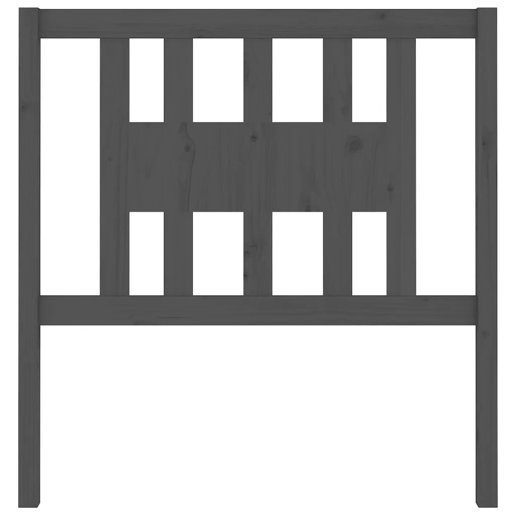 Testiera per Letto Grigia 106x4x100cm in Legno Massello di Pino 818657
