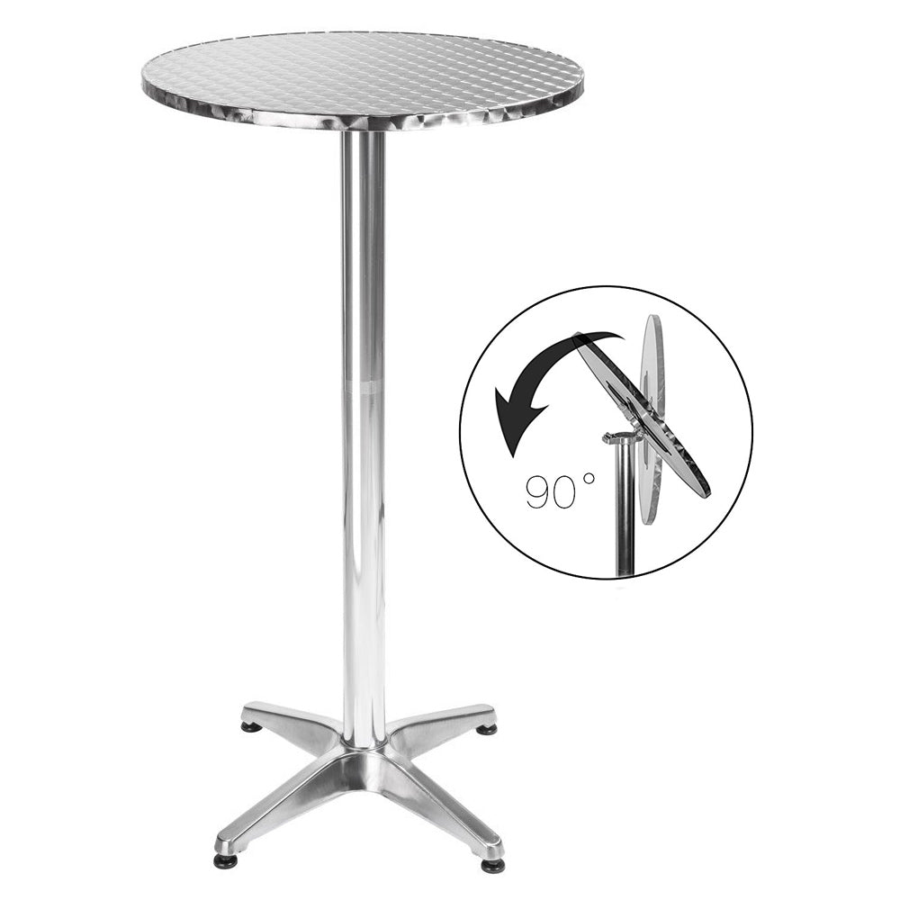 Tavolo Bar Bistrot 60cm Altezza Regolabile 70-110cm Pieghevole Acciaio e Alluminio