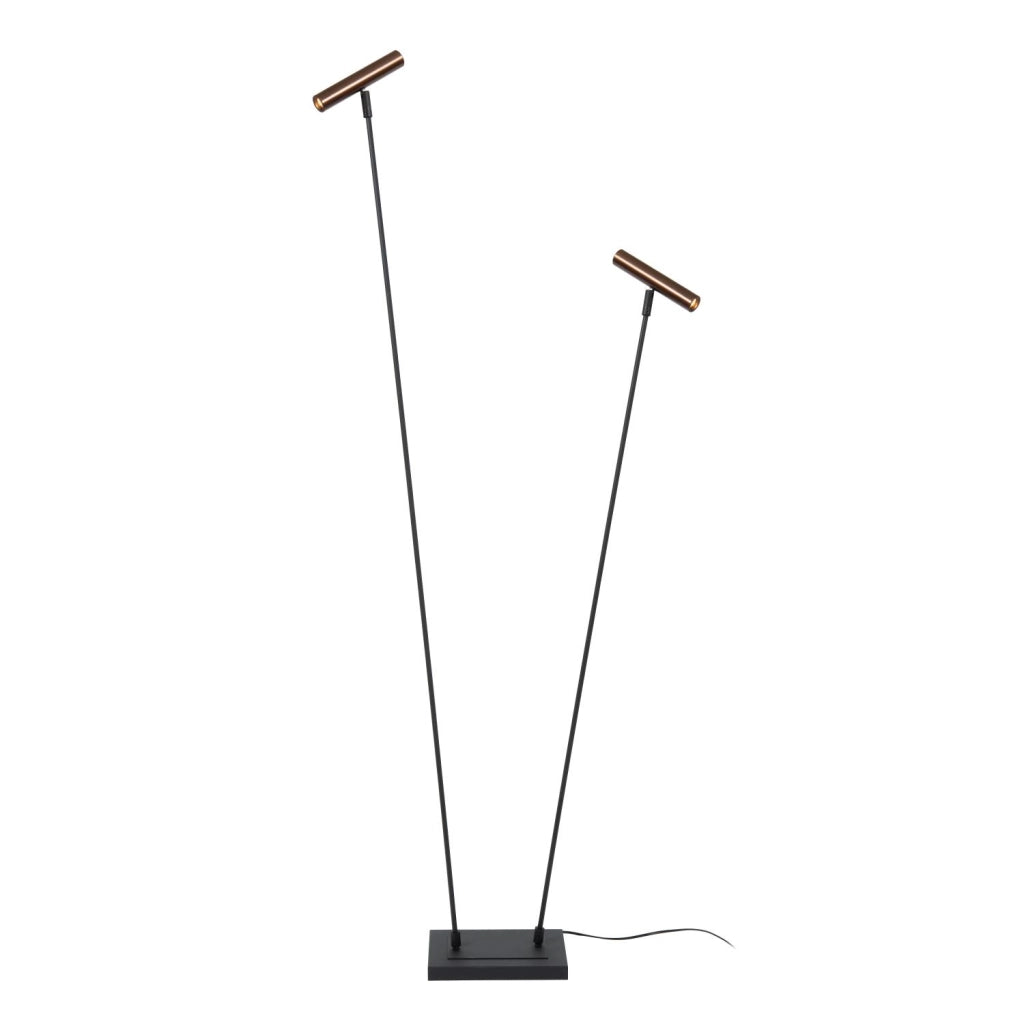 Lampada da terra Lucide DUARTE 2xG9 metallo marrone nero