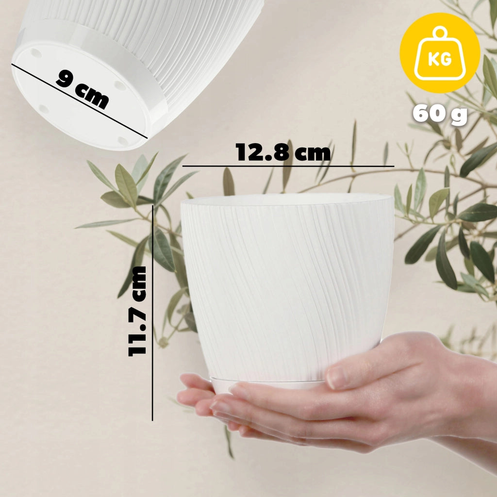 Vaso da fiori KADAX con supporto, coperchio, ciotola rotonda, 13 cm, bianco