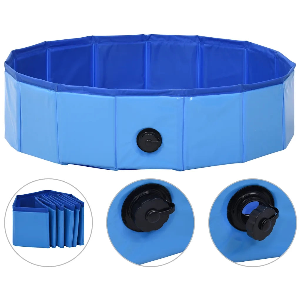 Piscina per Cani Pieghevole Blu 80x20 cm in PVC CFW7760825