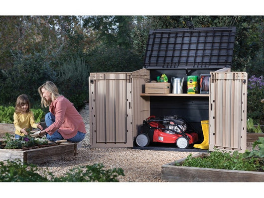 baule porta attrezzi da giardino 'store in out midi' cm. 132x71,5x113,5 h col. beige cod:ferx.vit51583