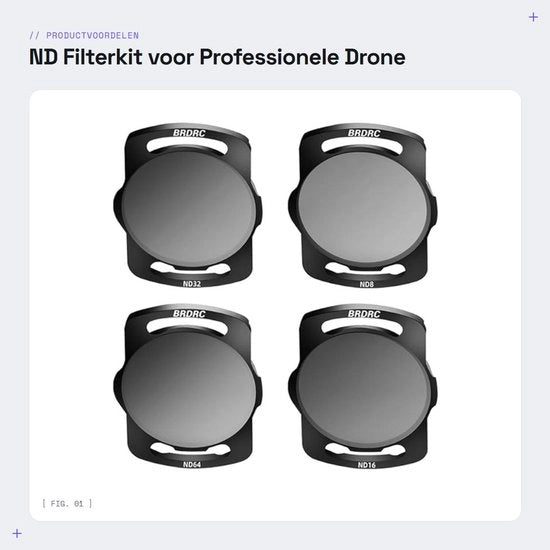 Kit di Filtro ND per Drone 4 pezzi - Compatibile con Avata/O3 - Filtro ND8/ND16/ND32/ND64 - Alluminio/Vetro Ottico - Fotografia Aerea Professionale