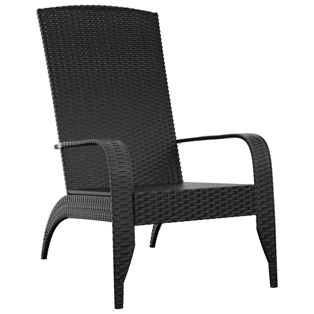 Sedia da Giardino-Sedia da esterno Adirondack nera in polyrattan