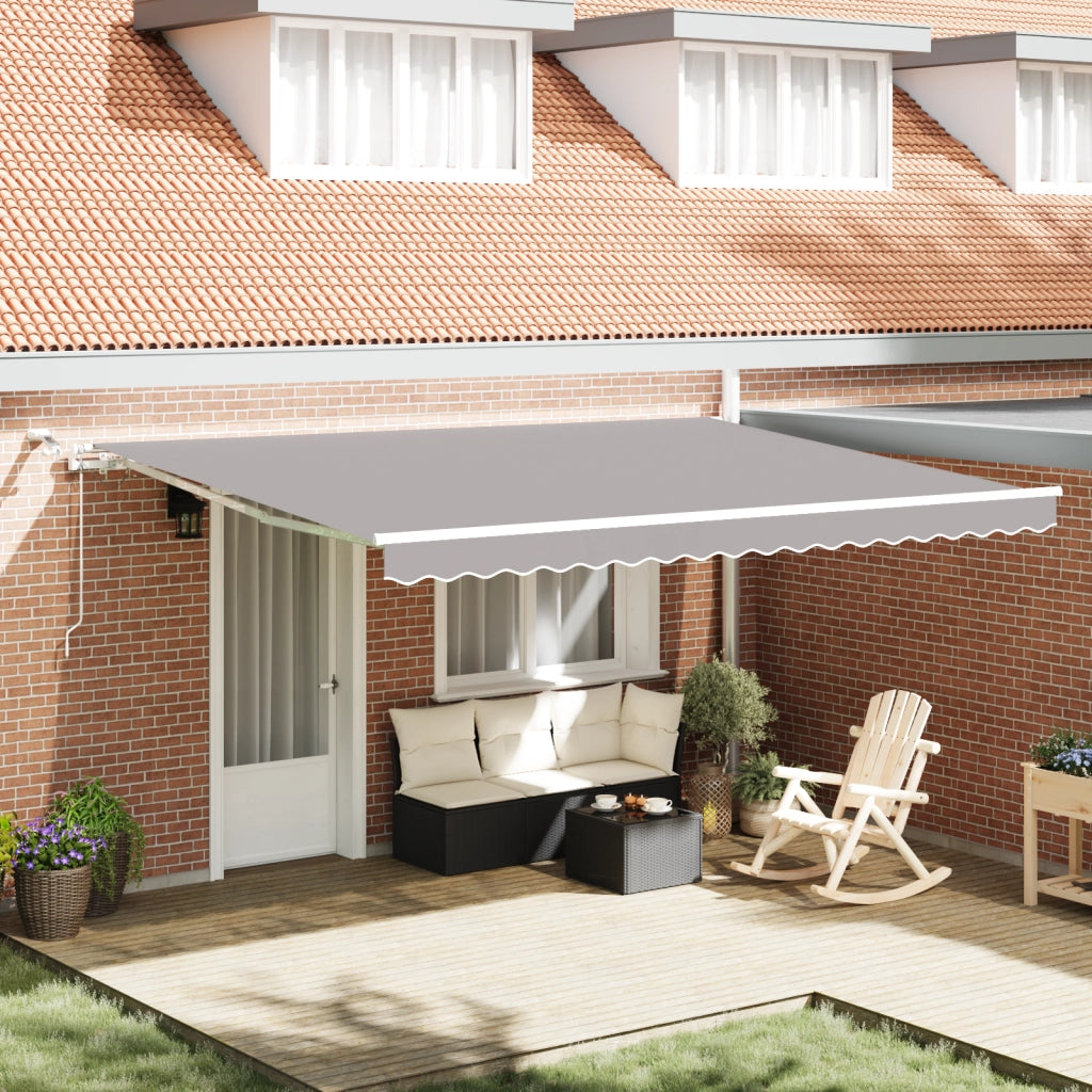 Tenda Retrattile Automatica con LED Grigio Chiaro 450x300 cm