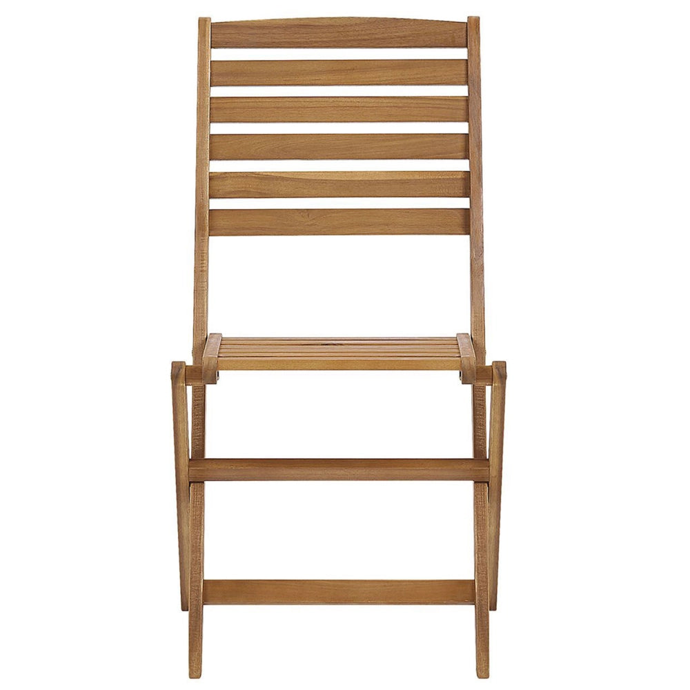 Set di 6 sedie da giardino in legno chiaro di acacia pieghevole con schienale a doghe per interni ed esterni