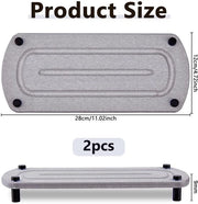 Onderzetters Waterabsorbenza - Diatomee Ardesia - Ovale - 28x12cm - Grigio - Assorbimento Rapido - Contenitore per Sapone