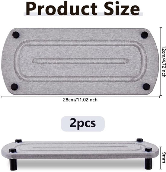 Onderzetters Waterabsorbenza - Diatomee Ardesia - Ovale - 28x12cm - Grigio - Assorbimento Rapido - Contenitore per Sapone