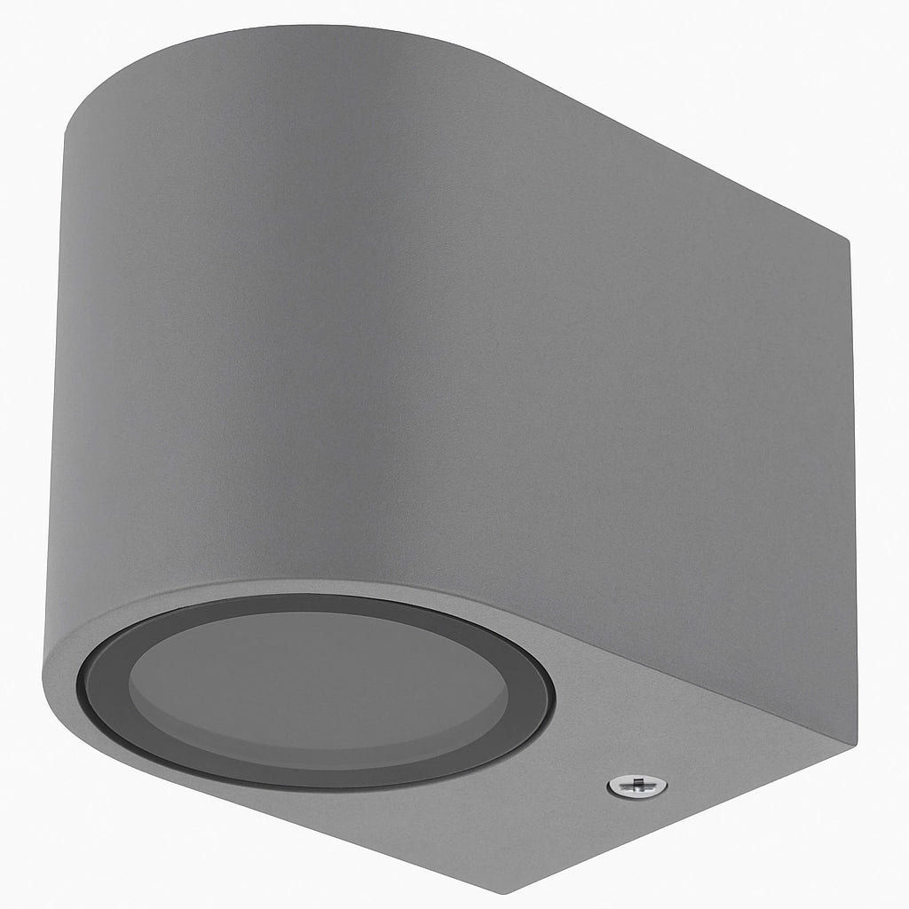 Applique da esterno a parete IP65 grigia per terrazzo e giardino con attacco GU10 luce up/down moderna
