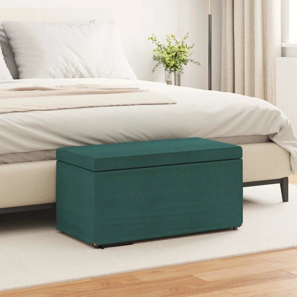 Pouf Verde Scuro 81 x 41 x 40 cm Tessuto e Legno Ingegnerizzato 876776