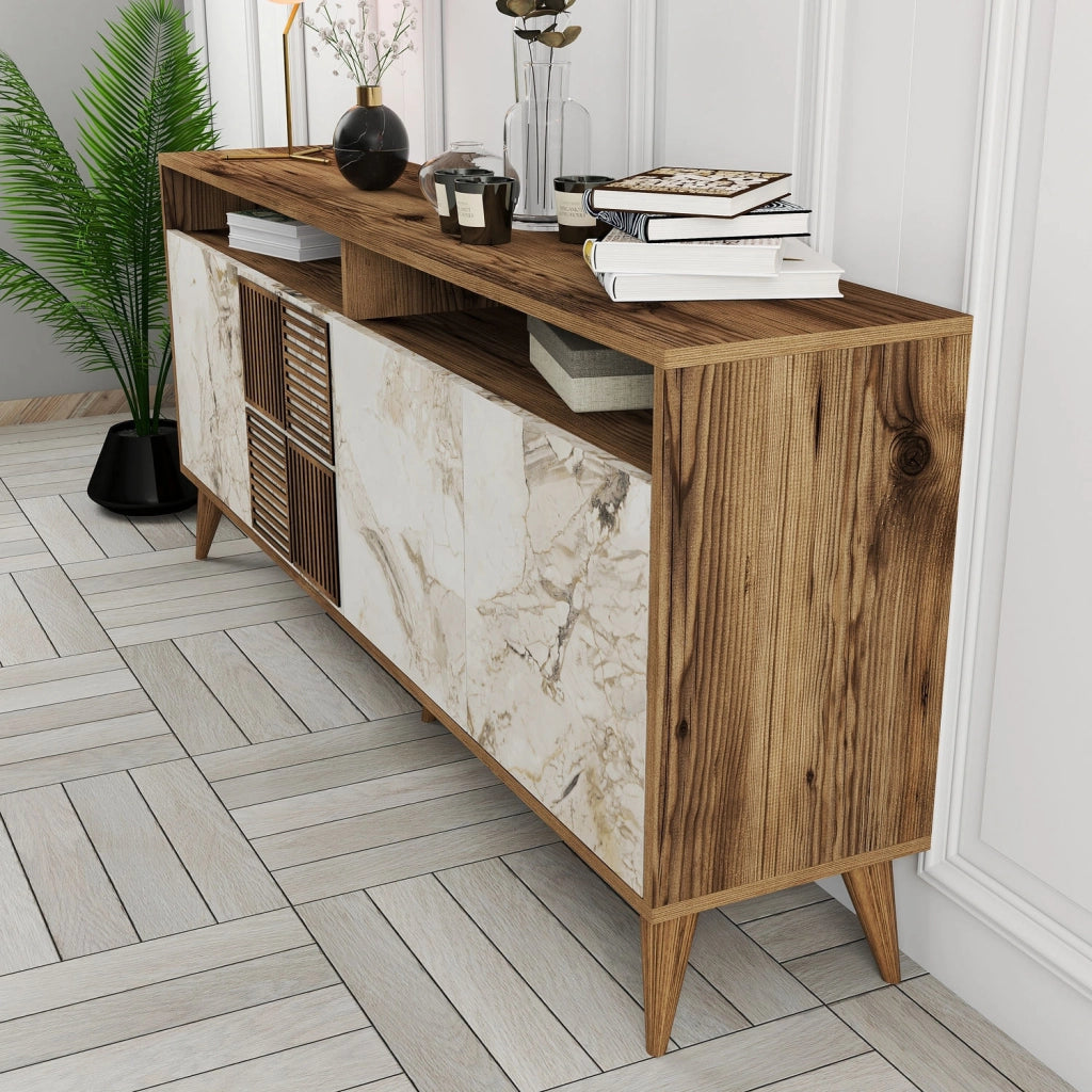 Consolle in legno "Milano" 180 x 35 x 78 cm - Noce