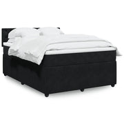 Giroletto a Molle con Materasso Nero 140x200 cm in Velluto 3290072