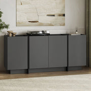 Madia Nolova, Credenza 4 Ripiani, 180x45x80h cm Nero Antracite