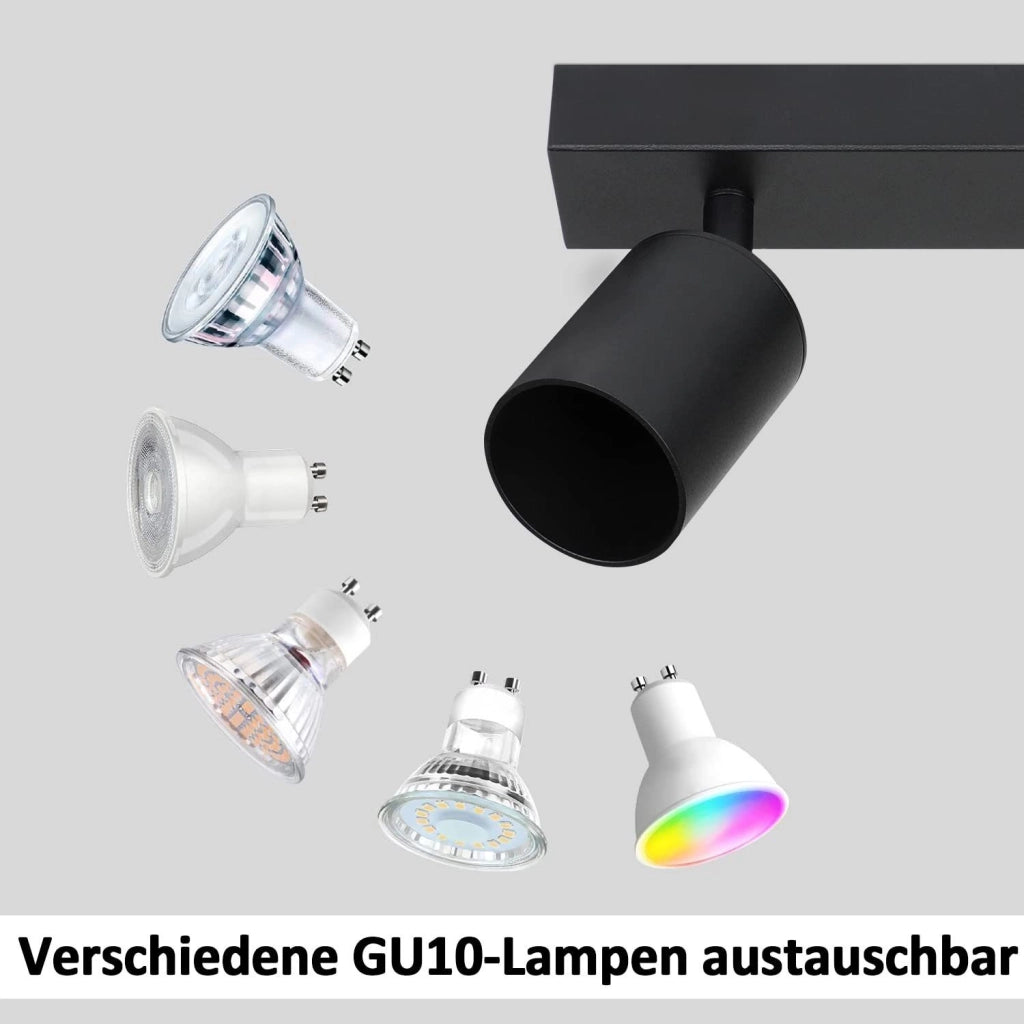 ZMH Faretto da soffitto 4 luci GU10 design industriale moderno orientabili per soggiorno corridoio