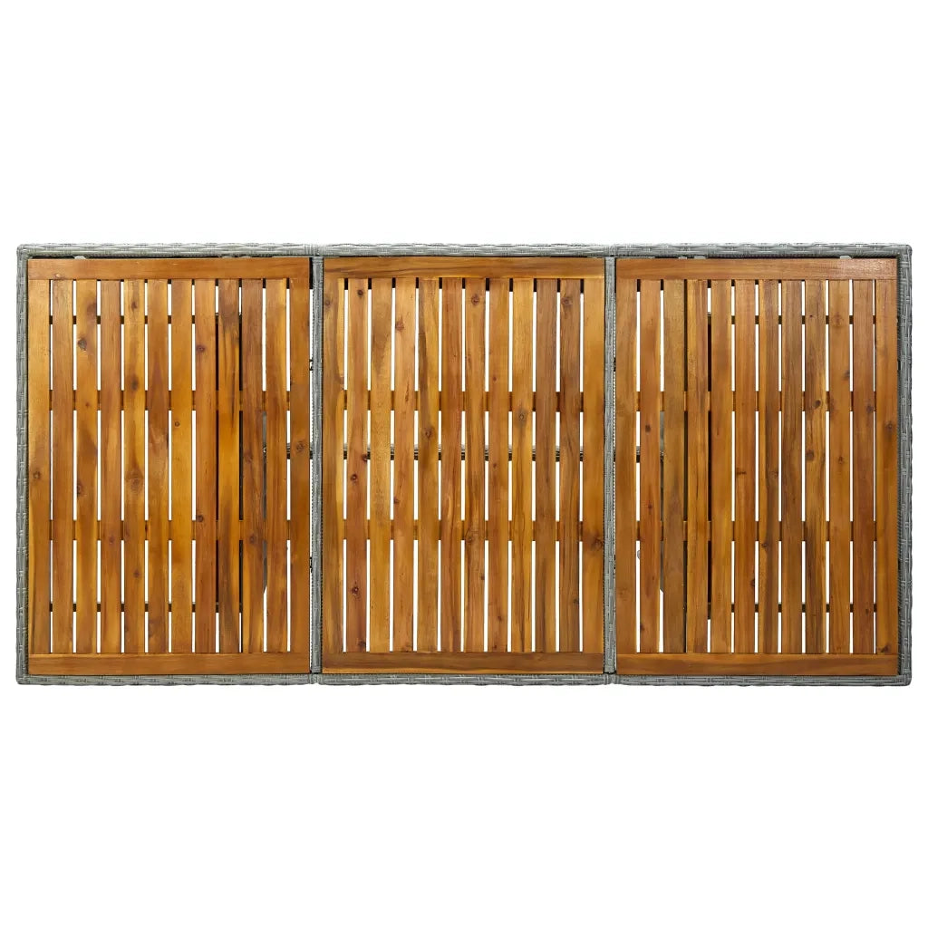 Tavolo da Giardino Grigio Chiaro in Polyrattan e Legno Acacia 313312
