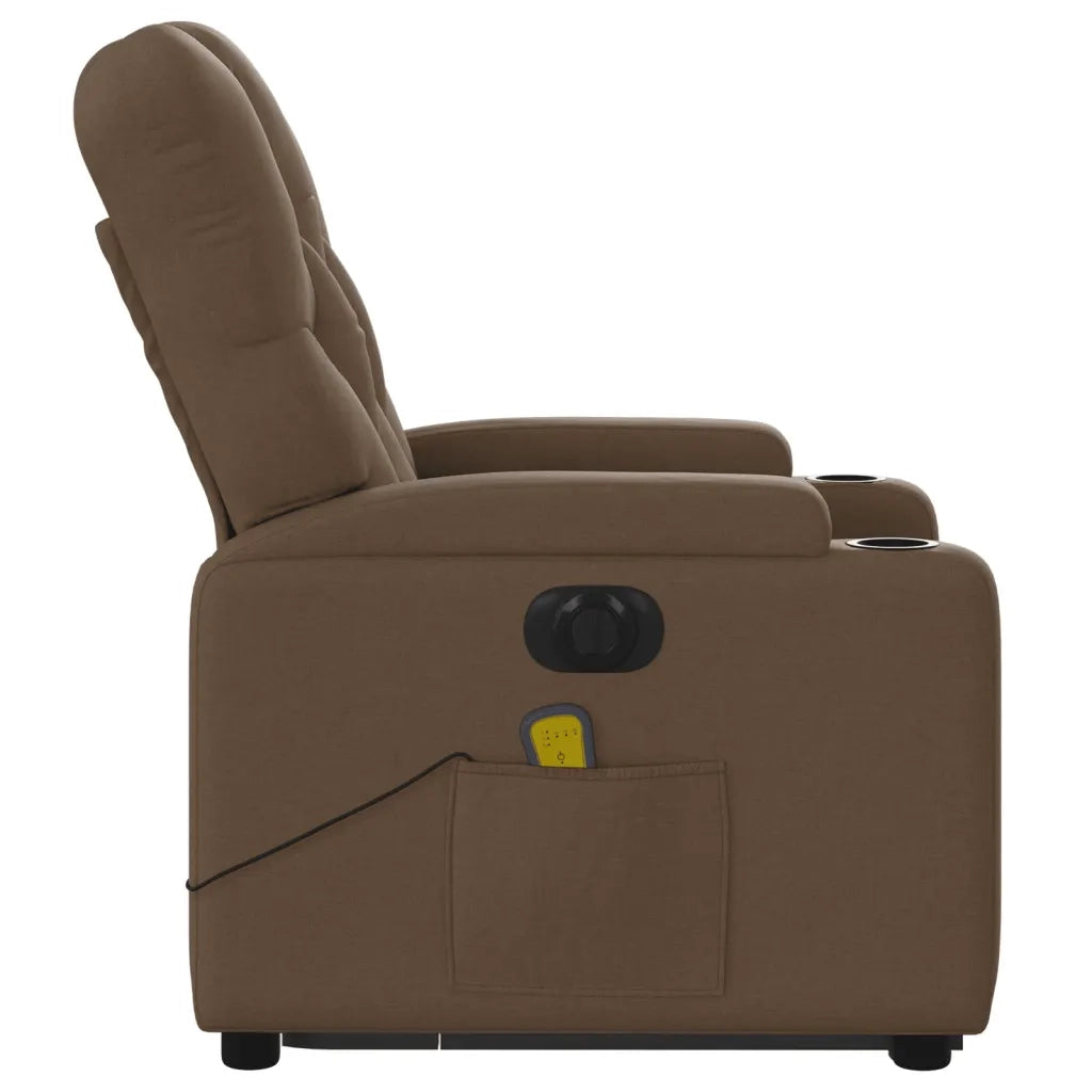 Poltrona Alzapersona Massaggiante Elettrica Marrone Tessuto 3204750