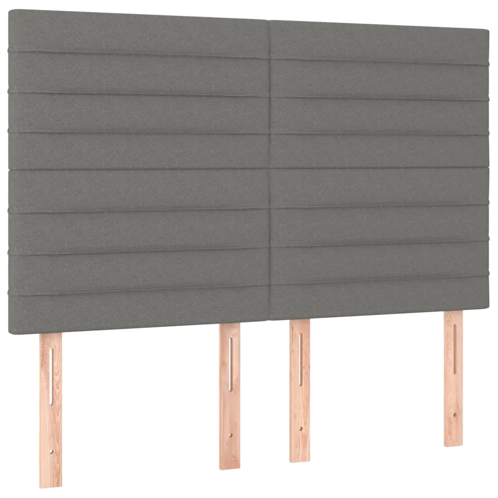 Testiera | Testata Grigio Scuro 144x5x118/128 cm Tessuto