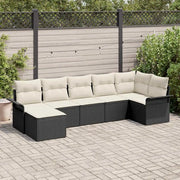 Set Divano da Giardino con archiviazione 7 pcs Nero polyrattan 3354116