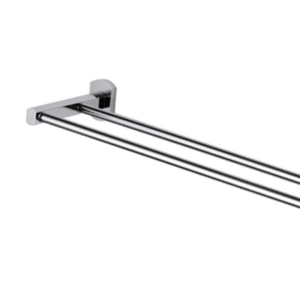 Portasalviette da muro doppio 60 cm con supporti cromati - serie forma