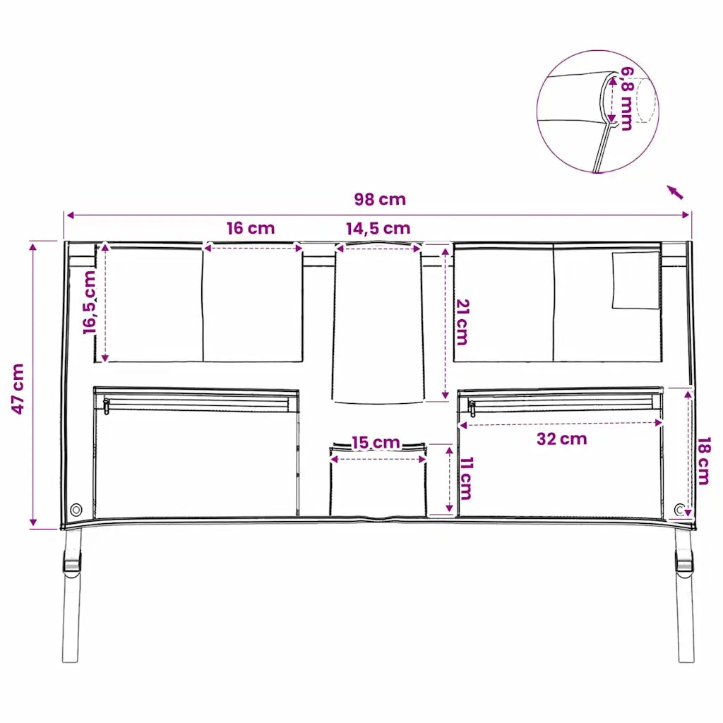 Sacchetto per Stoccaggio Nero e Blu 98 x 47 cm Oxford CFW4938732