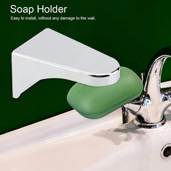 Organizzatore per Sapone Magnetico - Resistente a Temperatura Alta - Materiale ABS - Ideale per la Bagno - Utile per la Cucina - Adesivo Permanente - Dimensioni 7,5 x 4,5 x 4,3 cm - Dispensatore per Sapone