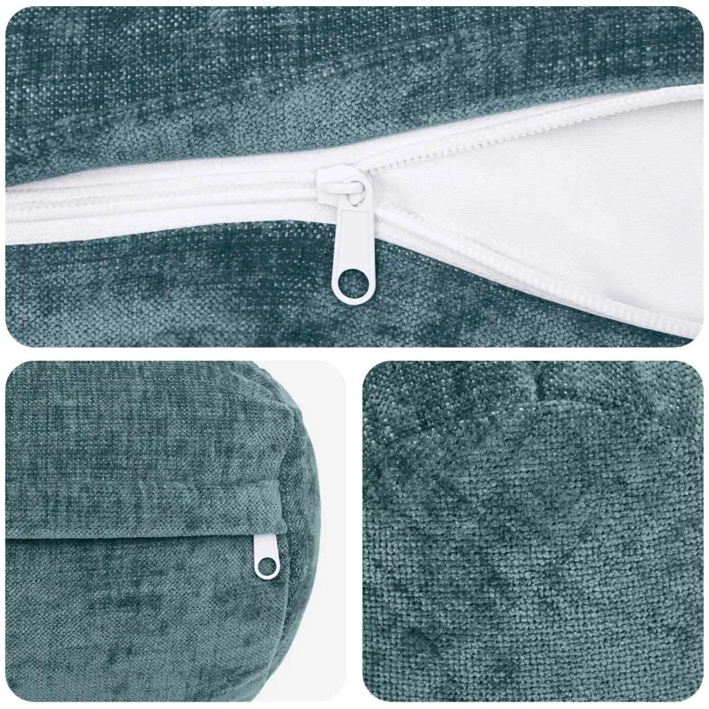 Federa 6 pcs HEERLEN Blu Ø 15 x 40 cm Tessuto Chenille 923286