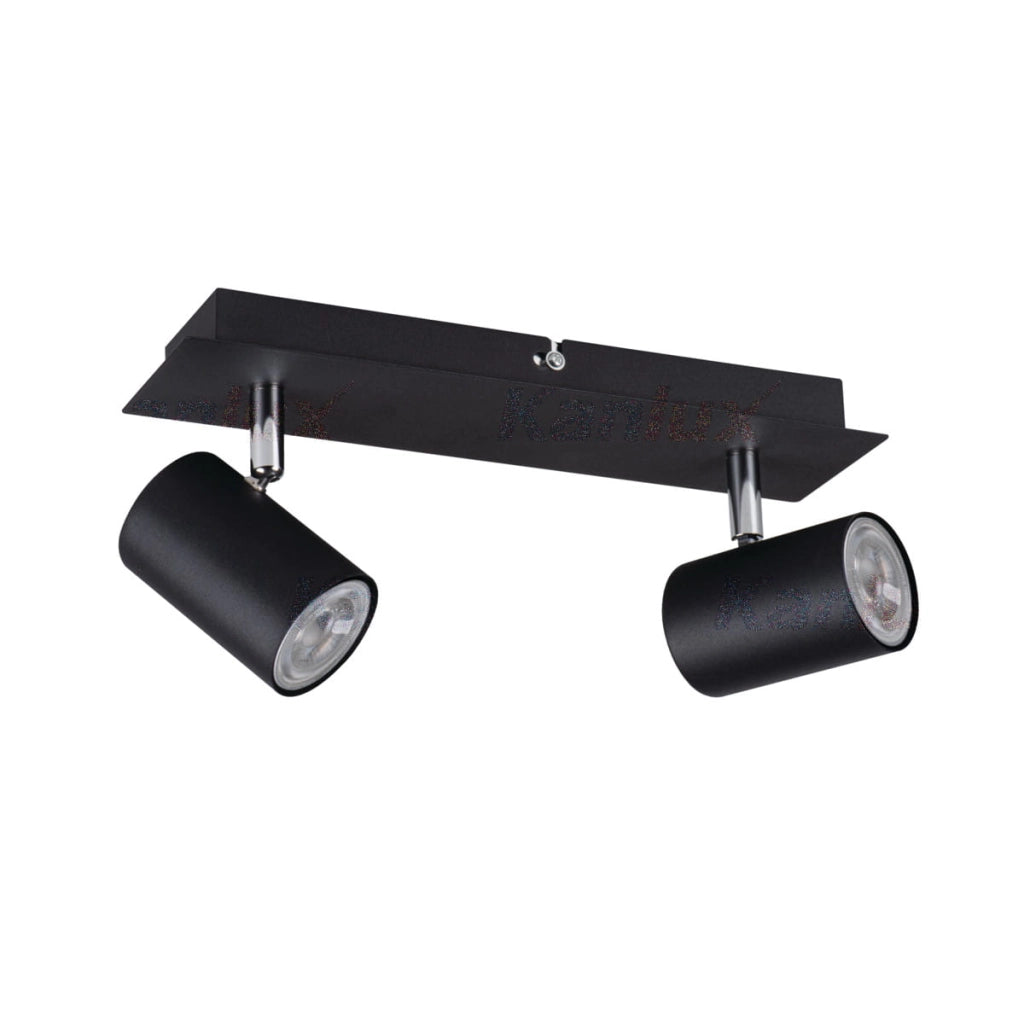Spot parete/soffitto Kanlux Evalo nero/cromo 2xGU10 10W