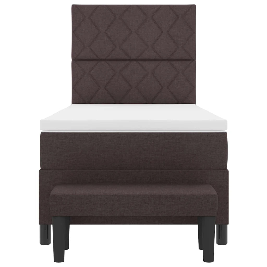 Letto a molle con materasso Marrone Scuro 90 x 190 cm Tessuto 3344110