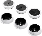 Organizzatore di cavi per ufficio con foro di 60 mm per cavi in plastica - Organizzatore di cavi per computer per uso domestico e ufficio - Bianco