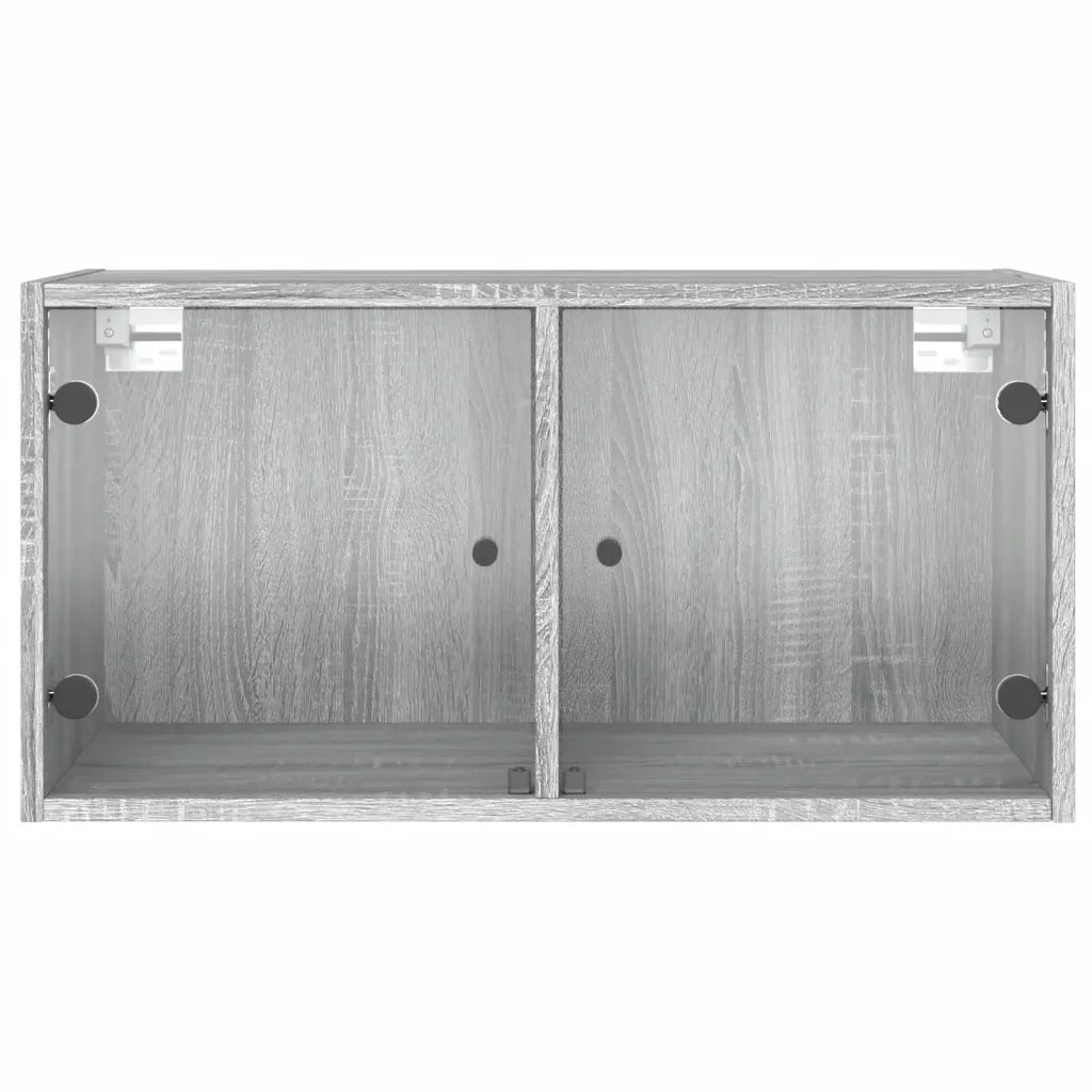Mobile a Muro con Ante in Vetro Grigio Sonoma 68,5x37x35 cm 836507