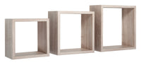 Set 3 Mensole da Parete Cubo in Fibra di Legno Incubo Rovere Sagerau