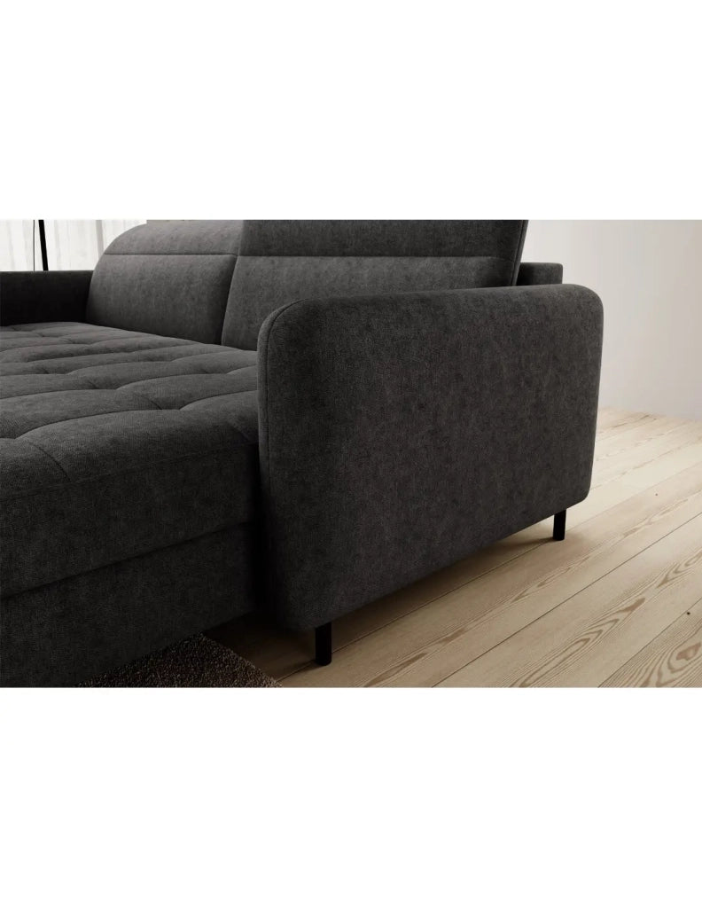 Divano ad angolo collezione GOUMSI colore Grigio scuro melange