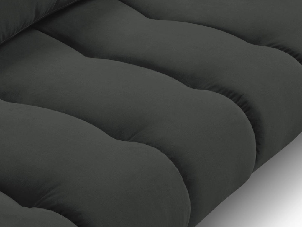 Cosmopolitan Design - Divano angolare sinistro "Hastings" 5 posti in velluto grigio scuro 