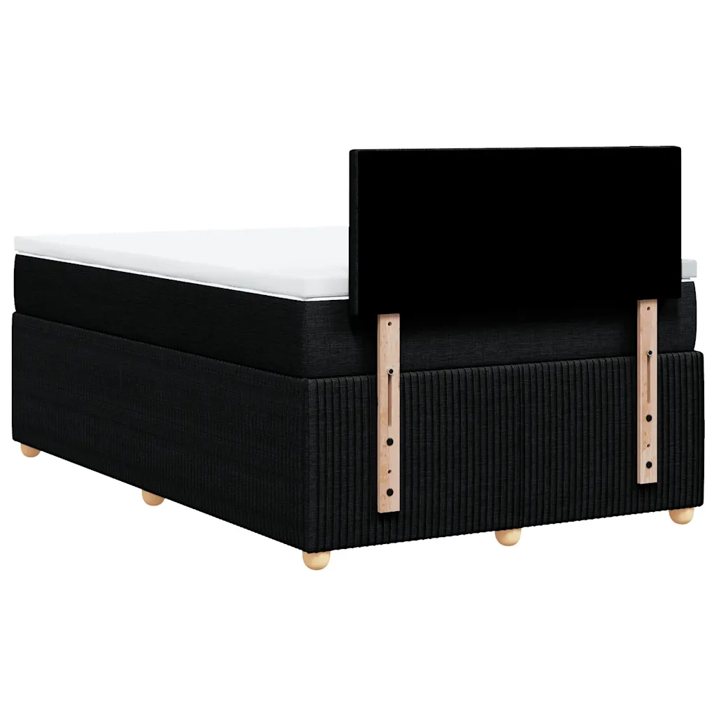 Giroletto a Molle con Materasso Nero 120x200 cm in Tessuto