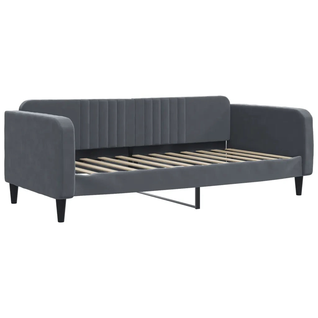 Divano Letto Estraibile Cassetti-Sofa Letto-Daybed Grigio Scuro 90x200cm Velluto 841631