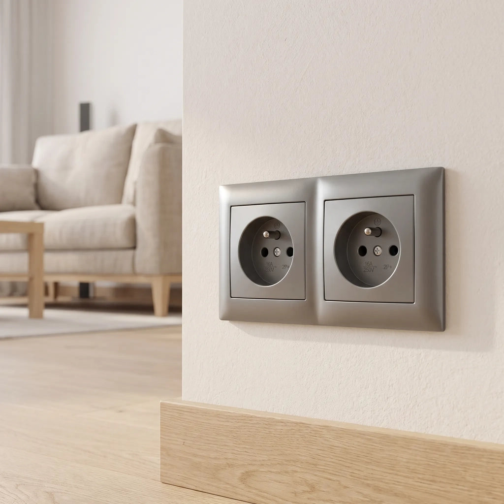 Placca Doppia Per Prese Oste Jnh014-2f Grey