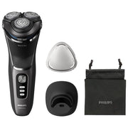 Philips S3343-13 Shaver Serie 3000 Rasoio elettrico rotativo Wet Dry 3 testine autonomia 60 min colore Nero Cromo