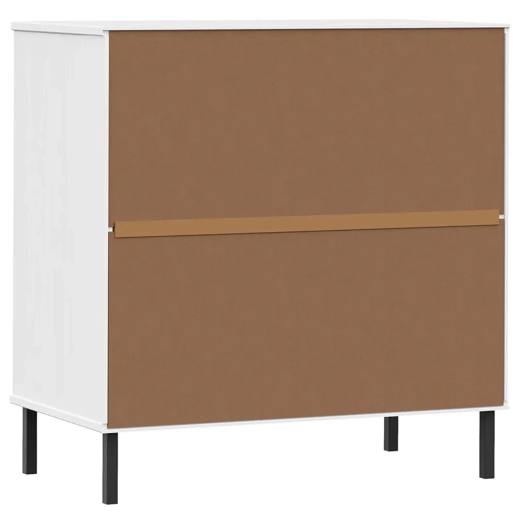 Credenza con 3 Cassetti Bianca 77x40x79,5cm Legno Massello OSLO 350981