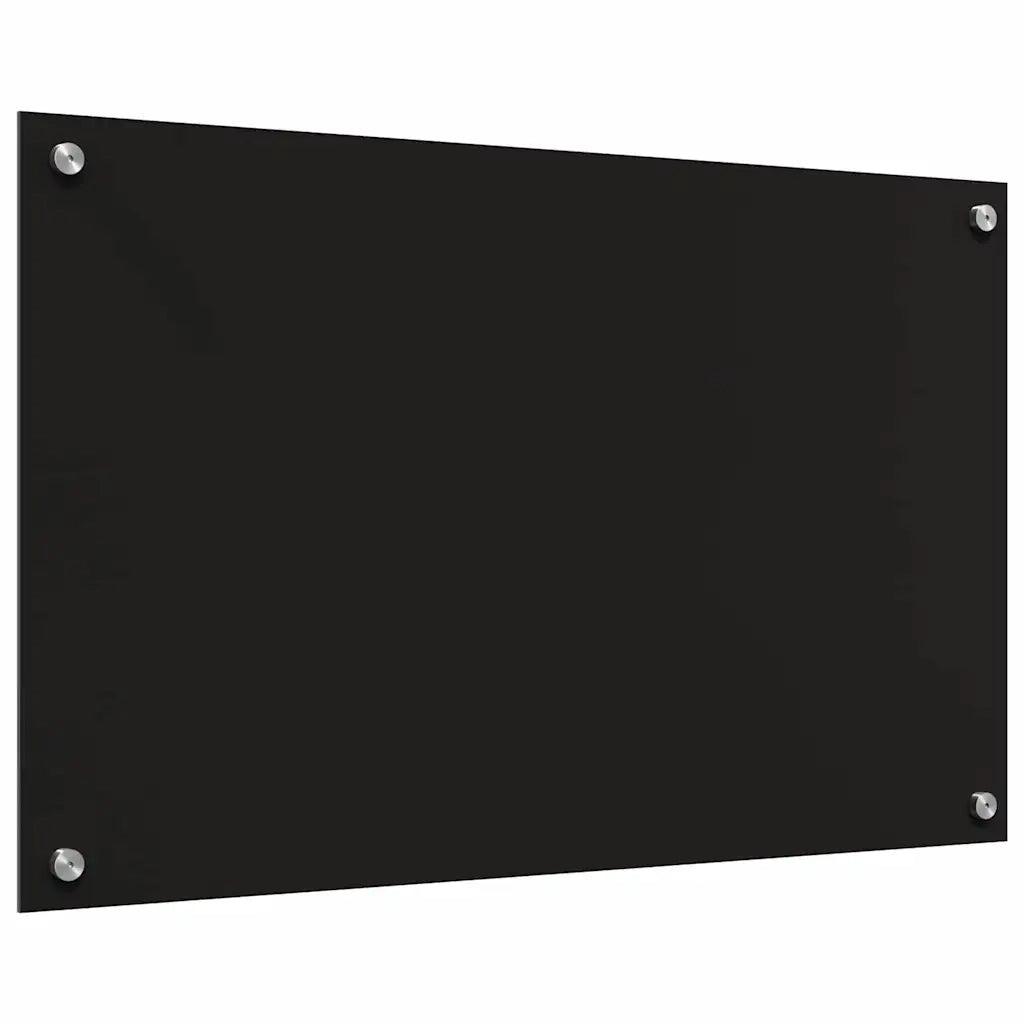 Rivestimento da Cucina 2 pz-Set di 2 Paraschizzi per Cucina Nero 80 x 50 cm vetro temperato