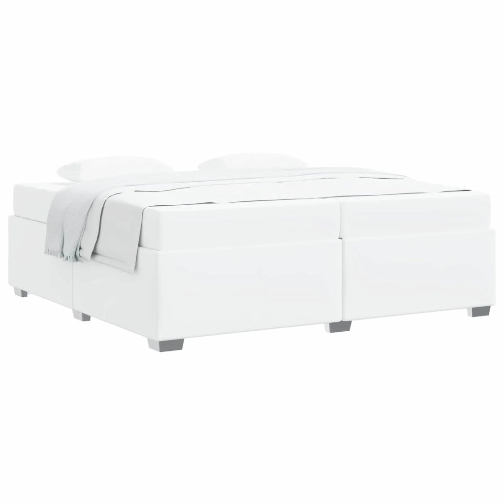 Struttura del letto con materasso Bianco 200 x 200 cm Tessuto 3399251