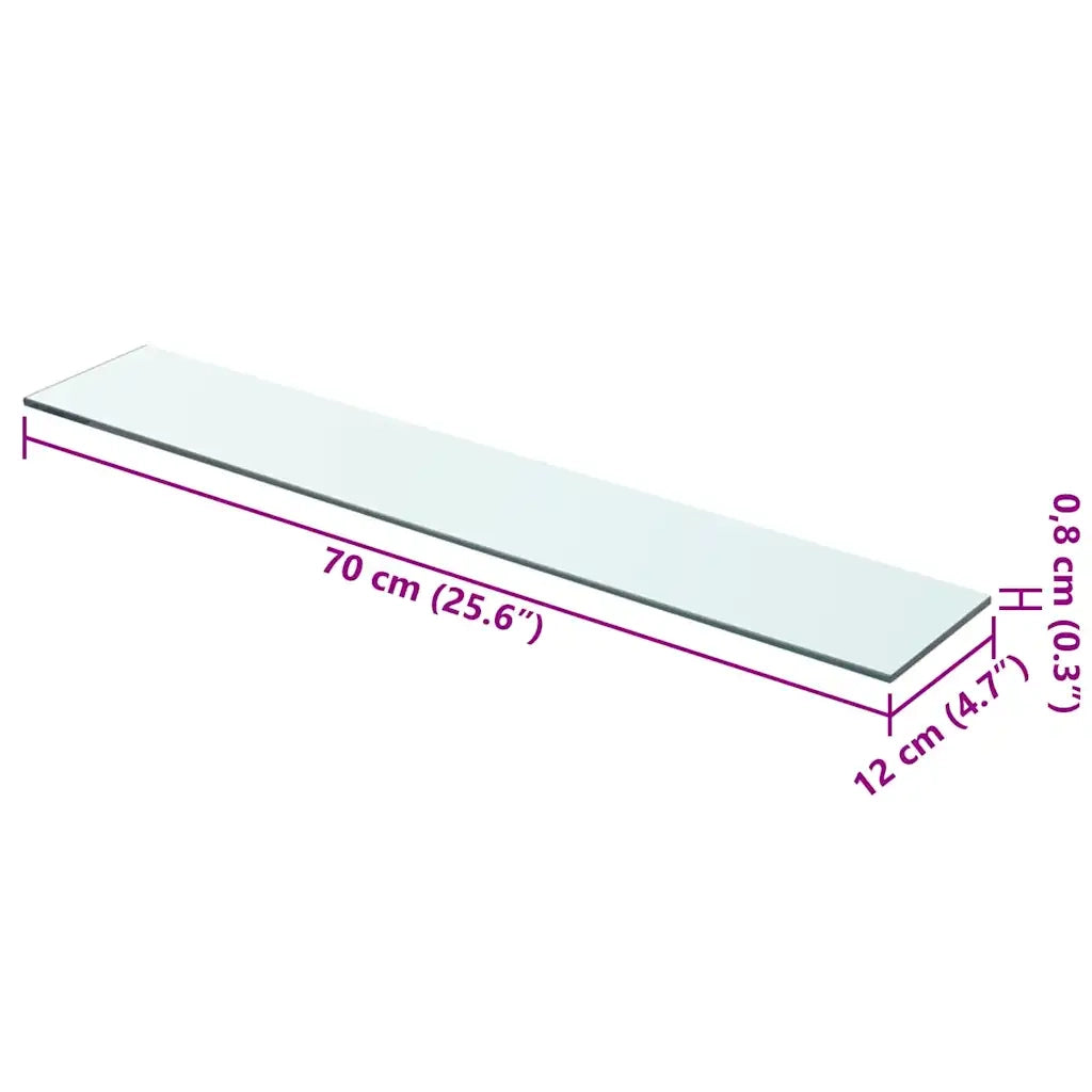 Mensole in Vetro Trasparente 2 pz 70x12 cm 3051567
