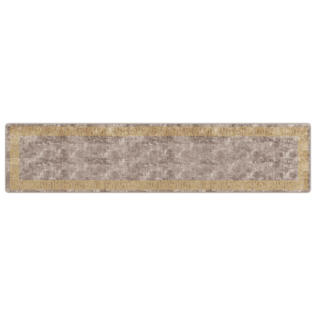 Runner Tappeto MARSA Grigio 80 x 350 cm Poliestere e PVC