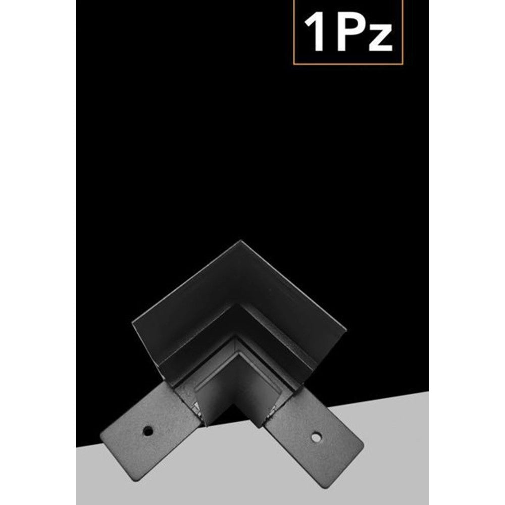 Trade Shop - Connettore Giunzione Angolare Nero Per Collegamento Binario Magnetico Da Esterno Gf-3-l -