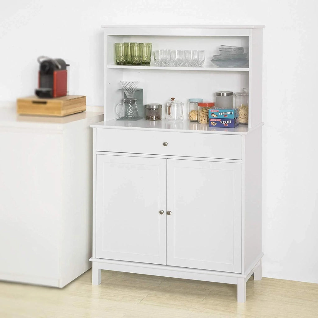 Mobile Cucina salvaspazio Credenza con vetrina Bianco L90*P40*A148 cm, FSB26-W