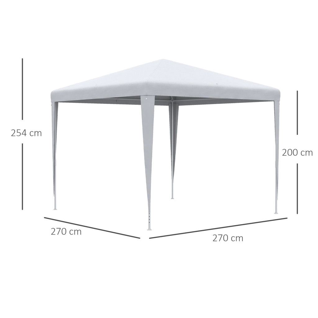 Gazebo da Giardino  per Esterno e Interno 2,7x2,7m Telaio in Acciaio Bianco