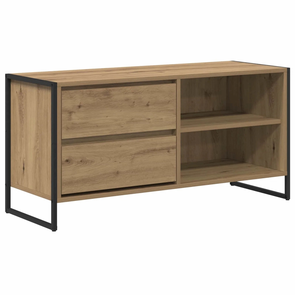 Mobile TV con cassetto-Credenza TV-Console TV Rovere Artigianale 100 x 36 x 49,5 cm 668354