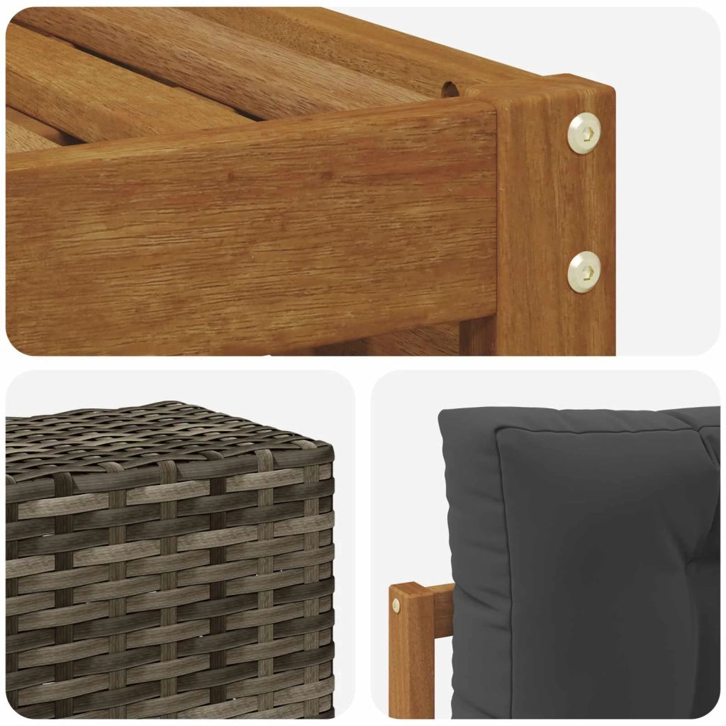 Set di divani da esterno 6 pz Naturale e Antracite Poliestere 3383280