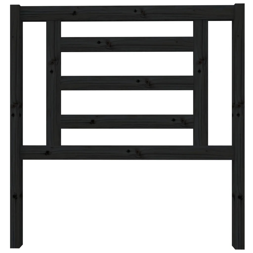Testiera per Letto-Testata-Testiera Decorativa Nera 96x4x100 cm in Legno Massello di Pino 554491