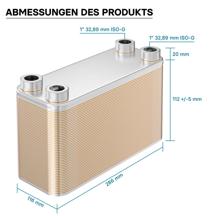 Scambiatore a piastre saldobrasate in acciaio inox, 50 piastre Max 285 kW