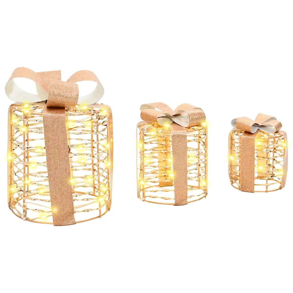 Decorazione Scatola Regalo con 60 LED 3 pcs 20 x 20 x 20 cm PET 42019089